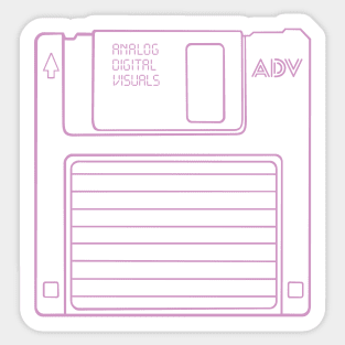 Floppy Disk (Pastel Violet Lines) Analog / Computer Sticker